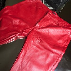 Red Leather Pants